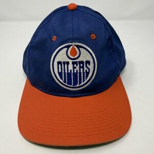 Vintage Edmonton Oilers Hat Cap Snapback Sports Specialties Blue Orange NHL 90s